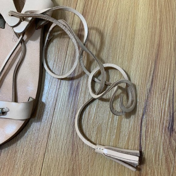 Free People Leather Bryn Marr Ankle Wrap Sandals - Picture 10 of 11